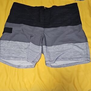 George Black and Gray Swim Shorts. Size 3X